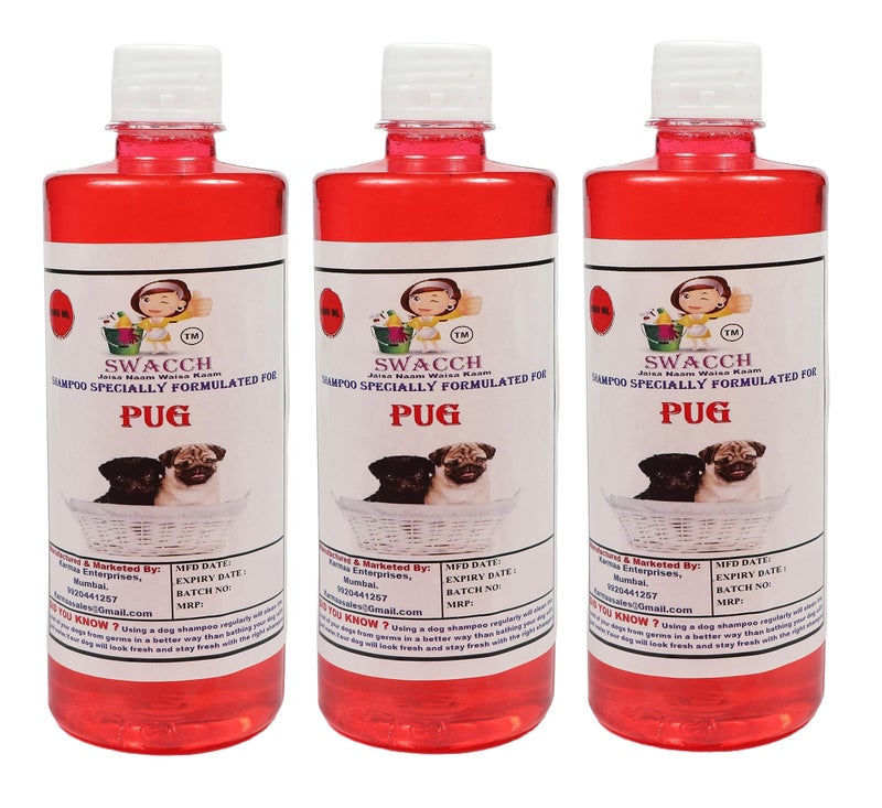 swacch Shampoo | Puppy Safe Shampoo | PH Balanced | Ditch to Itch for Pug Dog Shampoo 500ml Pack of 3 (Strawberry) + Spike Ball Chew Toy Combo Pack - Image 2