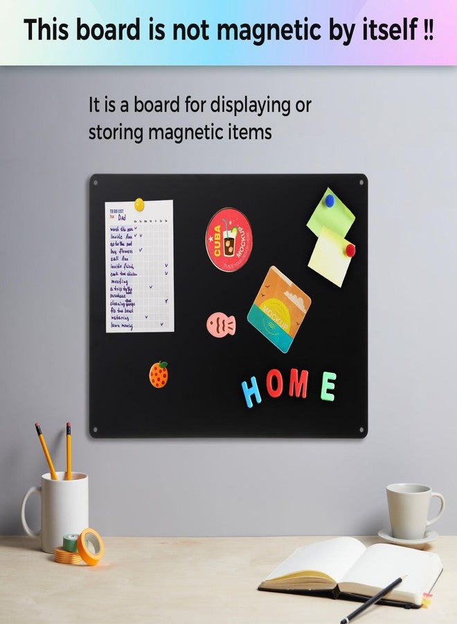 Thboxes 2 Pcs Magnetic Board, 17 x 11.8 Inches Metal Magnet Board for Wall Magnet Bulletin Boards for Cabinet Refrigerator Home Office to Display Magnetic Spice Jars Fridge Magnets Notes Photos (Black) - Image 3