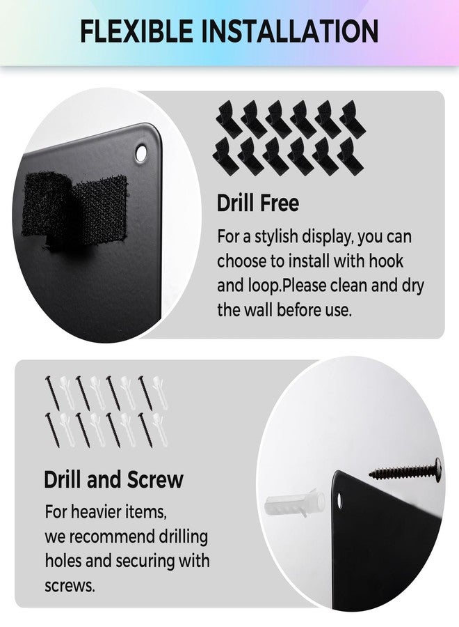 Thboxes 2 Pcs Magnetic Board, 17 x 11.8 Inches Metal Magnet Board for Wall Magnet Bulletin Boards for Cabinet Refrigerator Home Office to Display Magnetic Spice Jars Fridge Magnets Notes Photos (Black) - Image 4