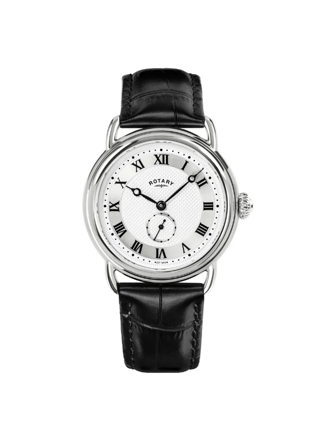 ROTARY Rotary Men's Heritage Sherlock Stainlesss Steel Black Leather Strap Watch - GS02424/21