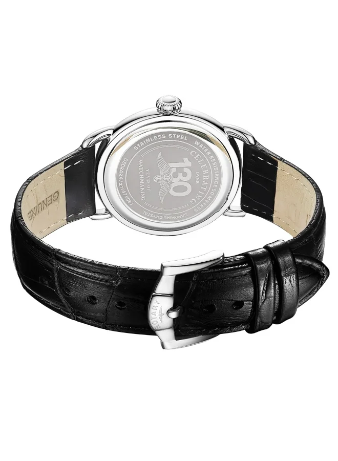 Rotary  Rotary Men's Heritage Sherlock Stainlesss Steel Black Leather Strap Watch - GS02424/21 for Men | Best Price UAE