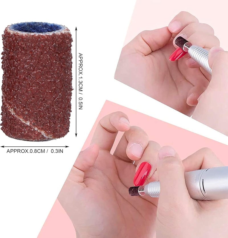 klarako Nail Drill Bits, Nail File Sanding Bands 210pcs Sanding Bands for Nail Drill #80#120#180 Grits for Acrylic Nails Gel Manicures Pedicures Tools - Image 3