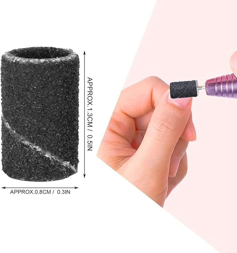 klarako Nail Drill Bits, Nail File Sanding Bands 210pcs Sanding Bands for Nail Drill #80#120#180 Grits for Acrylic Nails Gel Manicures Pedicures Tools - Image 5