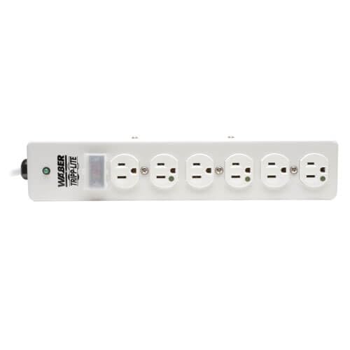 Tripp Lite حماية طاقة طبية من TRIPP LITE، 6 مآخذ، قابس NEMA 5-15PHG بزاوية قائمة، سلك بطول 10 أقدام / 3 متر، حماية 1050 جول (SPS610HGRA) - Image 2