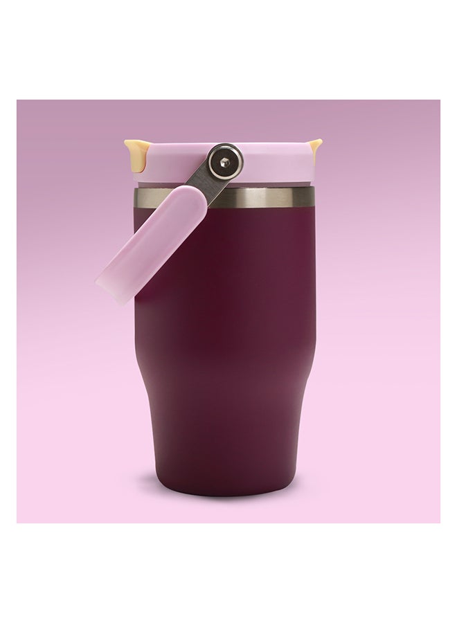 Eazy Kids - Personalized Vacuum Insulated Tumbler w / handle, 500ml Purple - Image 3
