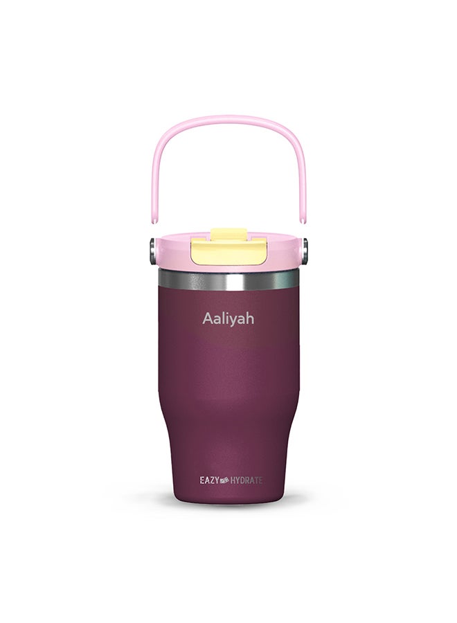 Eazy Kids - Personalized Vacuum Insulated Tumbler w / handle, 500ml Purple - Image 1