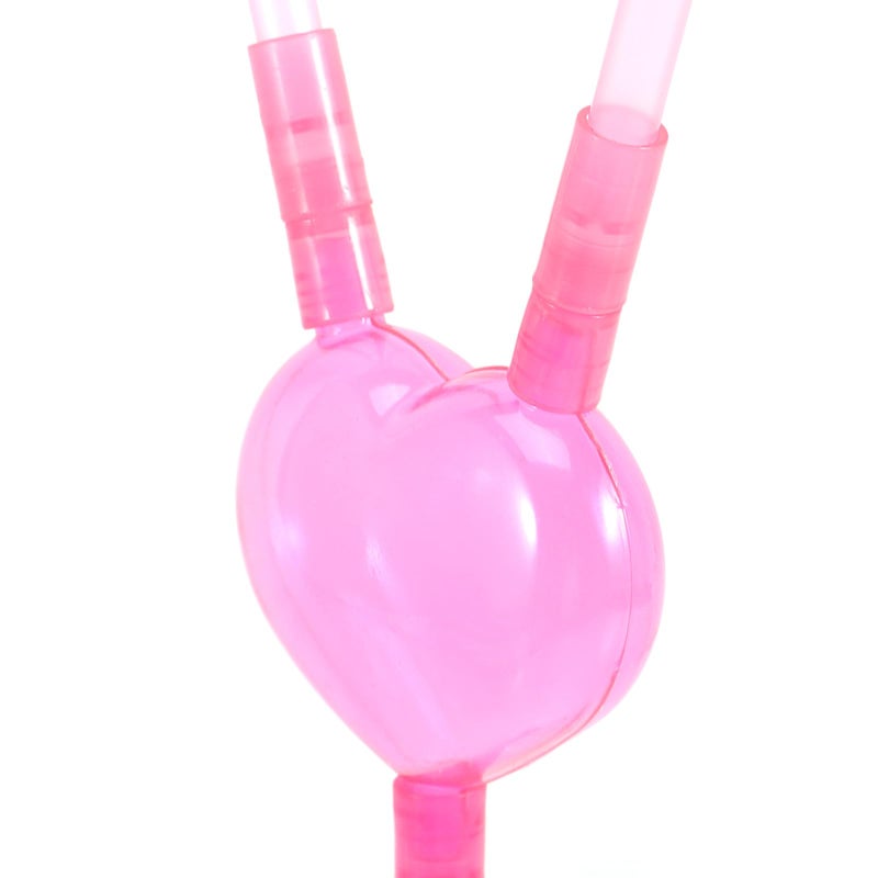 Double Mouth Straws 10Pcs Heart Design Two People Valentine Birthday Party Bar - Image 4