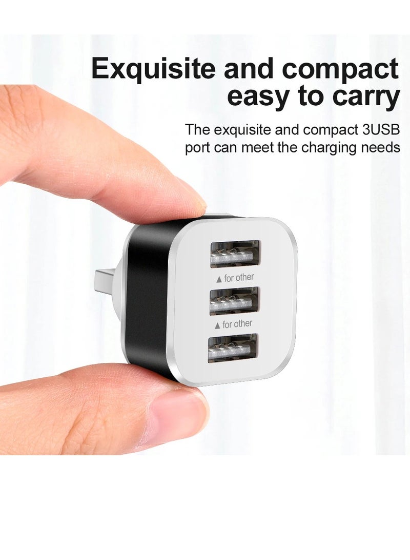 AROAQ 3 Port USB Extender, USB 2.0 Quick Charging USB Hub, Lightweight And Portable USB Splitter Adapter Convertor, Safe And Efficient Multiple Interface Car USB Expander, (Gold) - Image 2