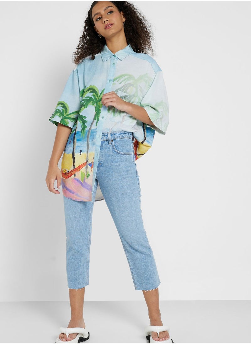 Topshop Petite - High Waist Straight Fit Jeans - Image 1