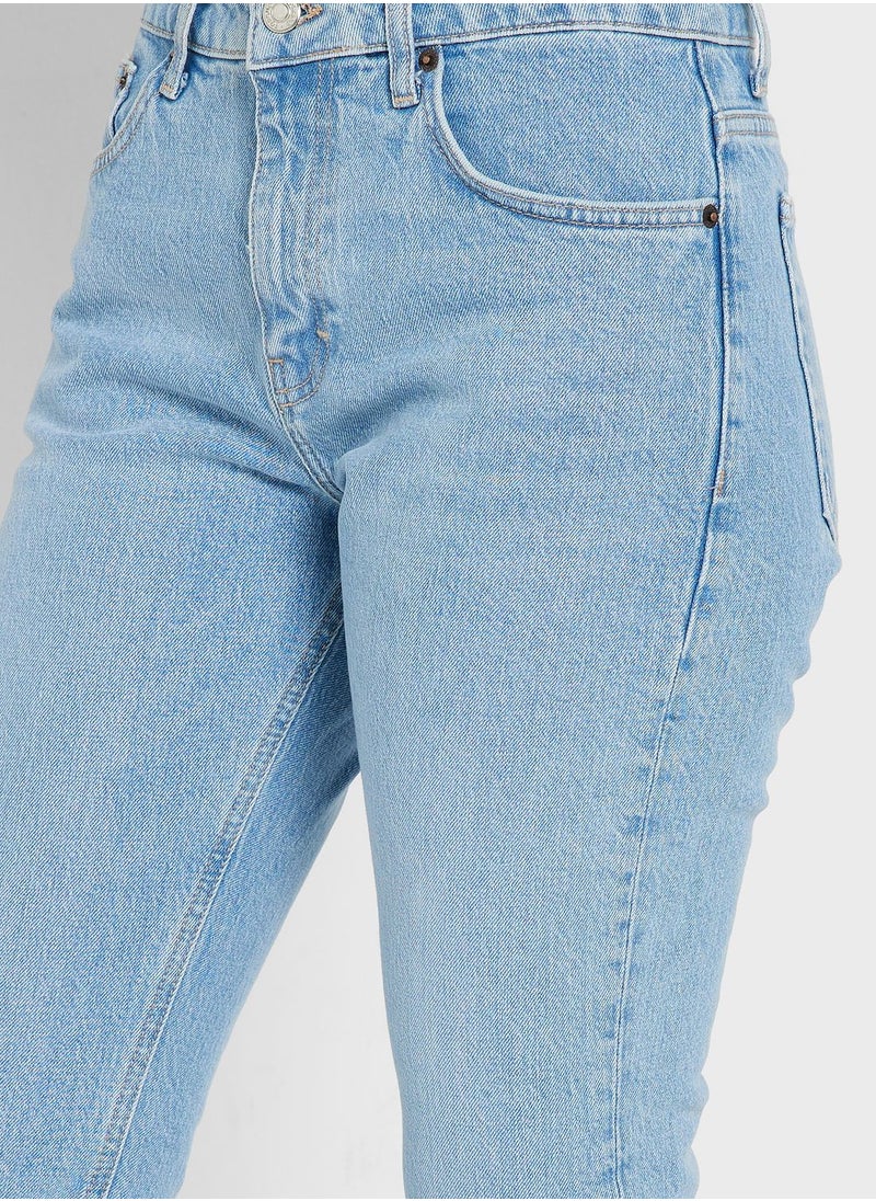 Topshop Petite - High Waist Straight Fit Jeans - Image 1
