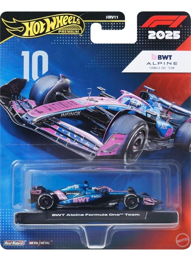 Hot Wheels Premium F1 2025 BWT Alpine Formula One Team #10 Diecast Collectible Race Car - Image 1