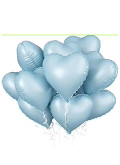 Baby Blue Heart Foil Balloons, 10PCS Light Blue Heart Shape Balloon, 18Inch Pastel Blue Heart Balloon, macaron, pastel color, Blue Love Helium Balloon for Birthday Baby Shower - pzsku/Z86E70169D8E0D240B05DZ/45/_/1740315322/afdf6b28-807a-43cc-8436-deb4d26ee626