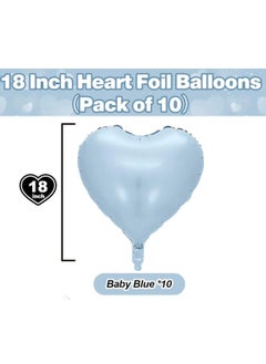 Baby Blue Heart Foil Balloons, 10PCS Light Blue Heart Shape Balloon, 18Inch Pastel Blue Heart Balloon, macaron, pastel color, Blue Love Helium Balloon for Birthday Baby Shower - pzsku/Z86E70169D8E0D240B05DZ/45/_/1740315369/e5492cba-3a58-4160-85cc-9d7c1083d0a7