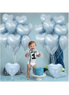 Baby Blue Heart Foil Balloons, 10PCS Light Blue Heart Shape Balloon, 18Inch Pastel Blue Heart Balloon, macaron, pastel color, Blue Love Helium Balloon for Birthday Baby Shower - pzsku/Z86E70169D8E0D240B05DZ/45/_/1740315409/8c4eda20-d0e2-4ec2-9c31-9a1bbff52b05