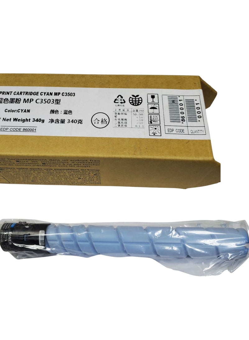 Z-Black Compatible Toner Cartridge for Ricoh MP-C3003 / C3503 / C3004 / C3504 ( CYAN ) - Image 1