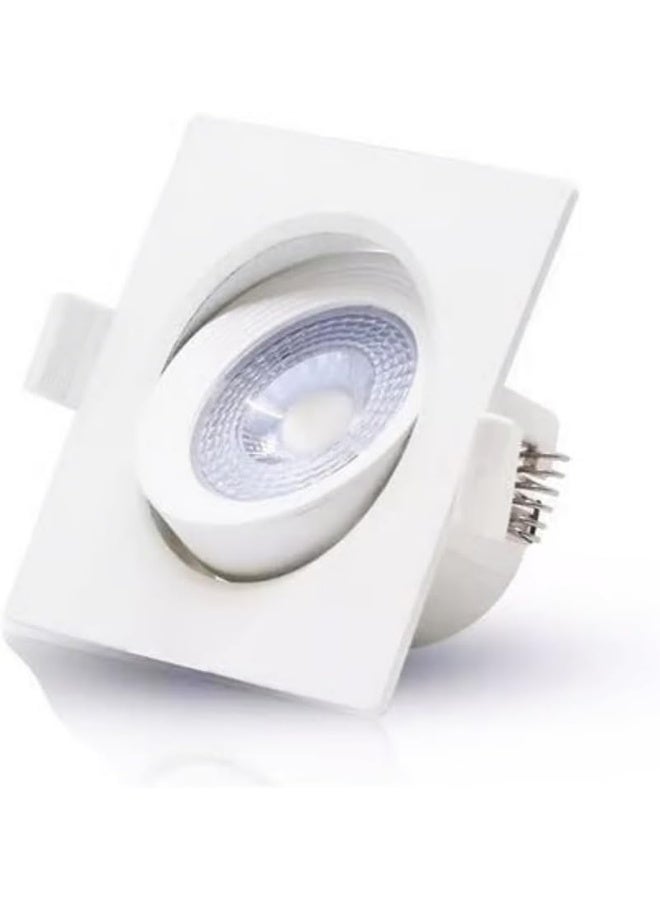 Melfi Adjustable Square Led Downlight 7W 240Vac -White Ceiling Spotlight Ip40 Rated | For Indoor Home And Office Use (3000K Warm White) - Image 1