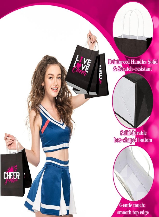 Engrowtic 24 Pcs Cheer Goodie Bags Cheerleading Tote Bags Cheerleader Gifts Accessories for Cheerleaders Cheer Party Favors Bulk for Team(Pink) - Image 4