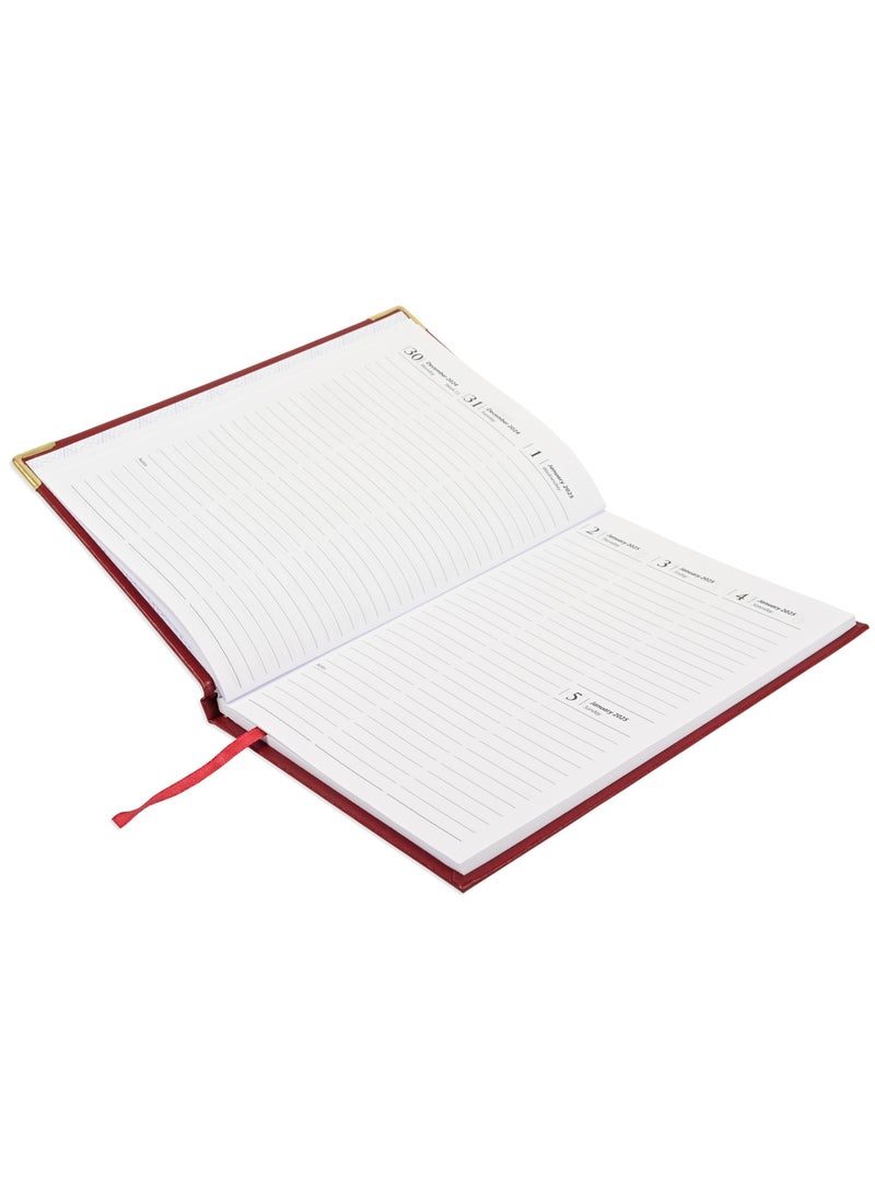 FIS FIS A5 Diary 2025 English (1-Week at a glance) Maroon - FSDI78E25MR  - Image 2
