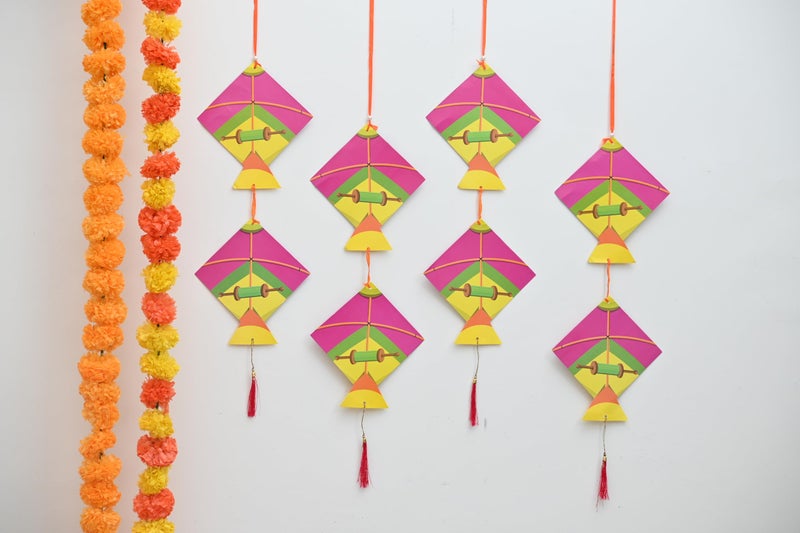 TOYXE Makar Sankranti Kites Hanging Wall Decor Items Set of 4 Pieces - Image 3