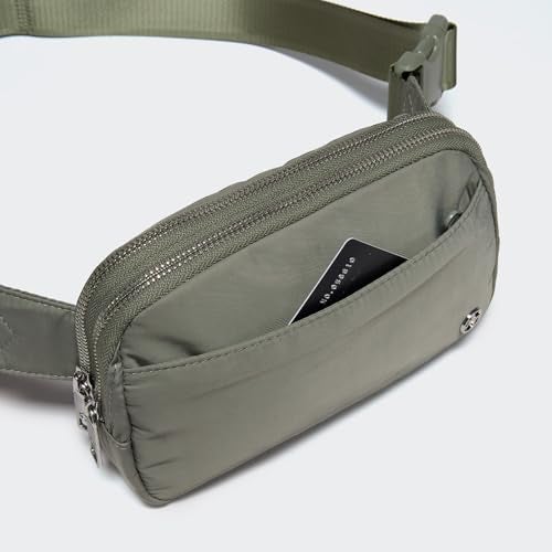 Pander Everywhere Belt Bag for Women, 5 Zipper Pockets Nylon Crossbody Fanny Pack Purse (Grey Sage). - Image 3