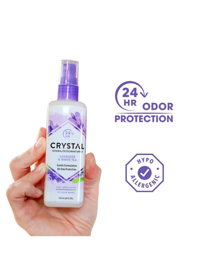 CRYSTAL ESSENCE CRYSTAL™ Mineral Deodorant Spray- Body Deodorant With 24-Hour Odor Protection, Lavender & White Tea Spray, Non-Staining, Aluminum Chloride & Paraben Free, 4 FL OZ - Pack of 2  - Image 2