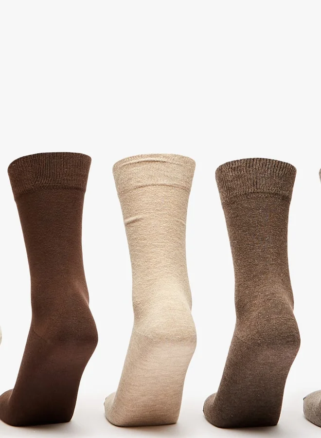 دوتشيني Men's Solid Calf Length Socks - Set of 5