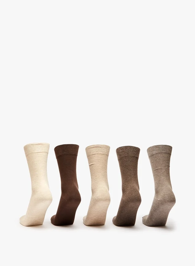 دوتشيني Men's Solid Calf Length Socks - Set of 5