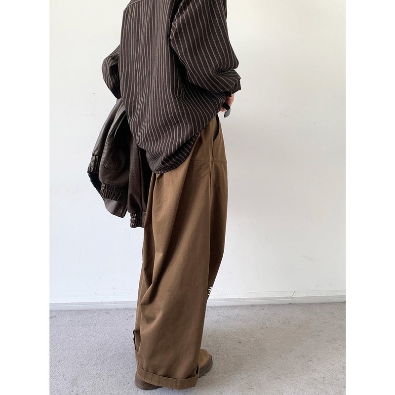 Japanese Retro Basic Work Pants Boys And Girls Ins Boyfriend Loose Wide Leg Casual Pants - Image 5