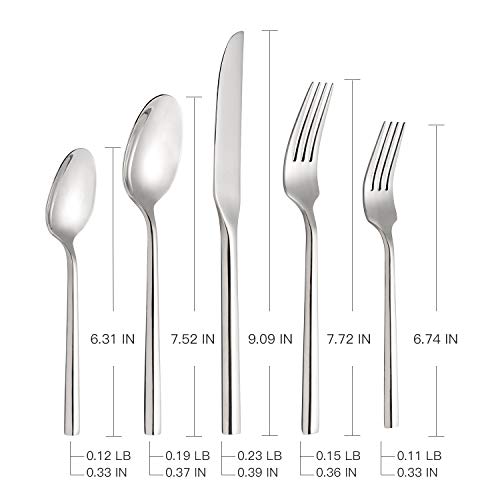 Kelenfer Silverware Set Flatware Set Stainless Steel Cutlery Set 20 Piece with Hexagon Handle Wedding Gift Home Hotel Use Service for 4 - Image 2