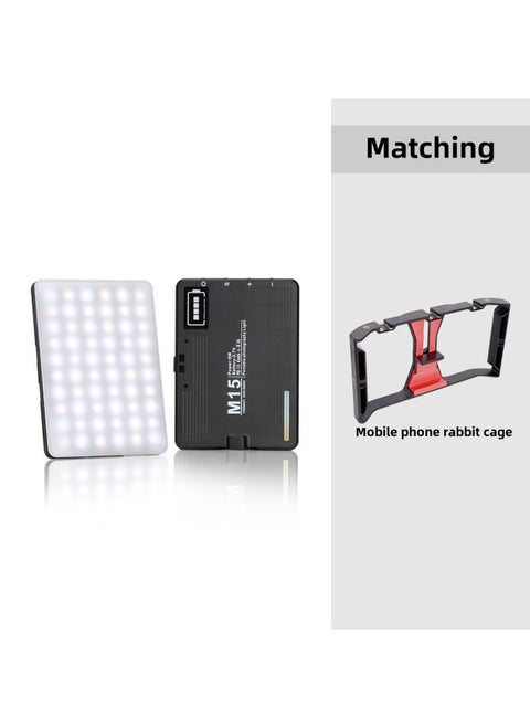 Strict Selection Of RGB Fill Light Mobile Phone Live Fill Light Portable Pocket Light LED Full Color Live Fill Light-Light Source Color:M15+rabbit Cage