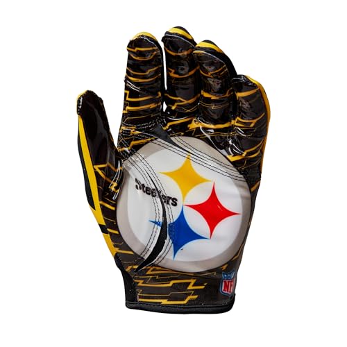 Wilson NFL Stretch Fit Football Gloves - Adult, Pittsburgh Steelers - Image 2