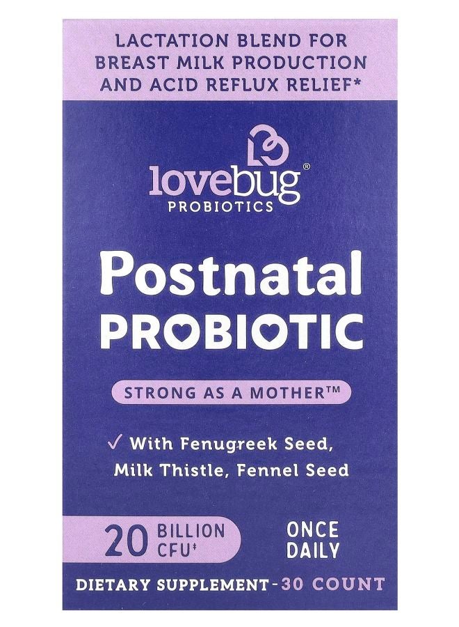 LoveBug Probiotics Postnatal Probiotic 20 Billion CFU 30 Count