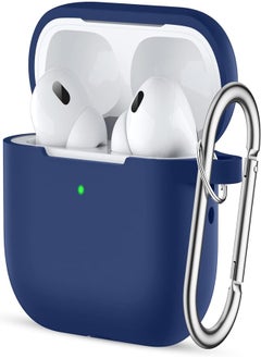 Easuny for AirPods Pro 2 Case Cover 2022 - Full Body Protective Silicone Case Compatible with New Apple AirPods Pro 2nd Generation Case, Shockproof Cover with Carabiner [Front LED Visible], NavyBlue
