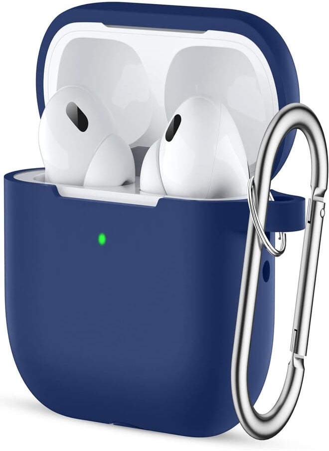 Easuny - Easuny for AirPods Pro 2 Case Cover 2022 - Full Body Protective Silicone Case Compatible with New Apple AirPods Pro 2nd Generation Case, Shockproof Cover with Carabiner [Front LED Visible], NavyBlue - Image 1