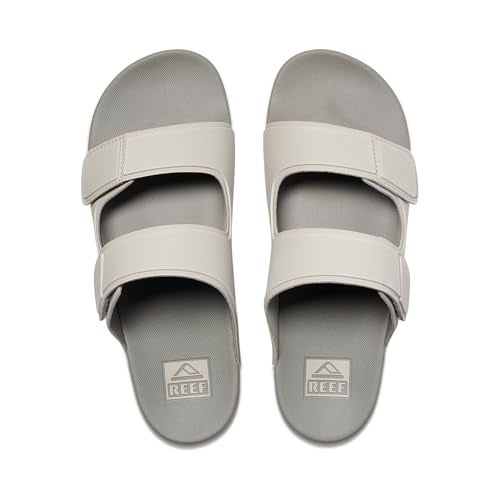 REEF Cushion Tradewind Mens Slides, Adjustable Straps, Ultra Soft Cushion Footbed, Arch Support, Dove/Tobacco, 13 - Image 2