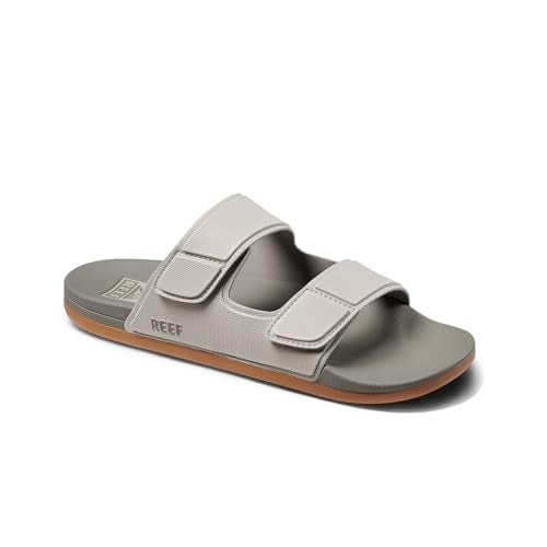 REEF Cushion Tradewind Mens Slides, Adjustable Straps, Ultra Soft Cushion Footbed, Arch Support, Dove/Tobacco, 13 - Image 5