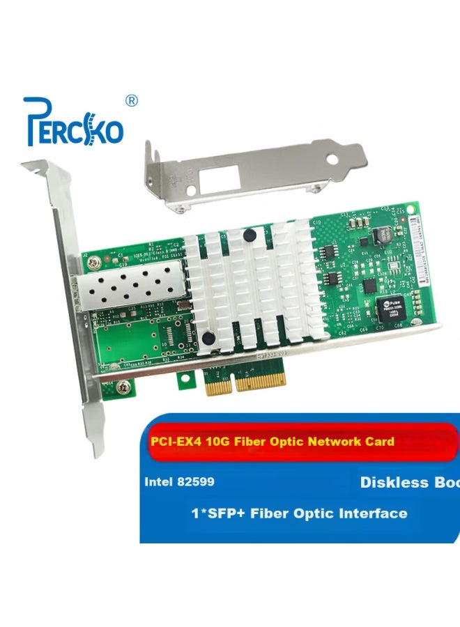 Percko X4 Intel 82599 Chip Pci-E X4 10G Single Port Fiber Optic Network Card X520-Da1 Sfp+ Server Network Adapter E10G41Bf - Image 1