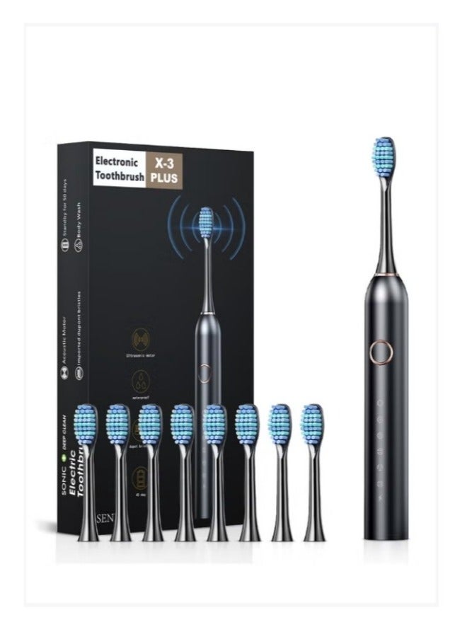 Fanski Electric Toothbrush, Sonic Toothbrush with 8 Brush Heads Ultra Sonic Motor 6 Modes, Rechargeable, IPX7 Waterproof, Electric Toothbrush for Adults and Teenagers - Image 1