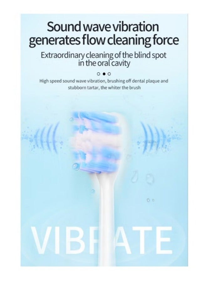 Fanski Electric Toothbrush, Sonic Toothbrush with 8 Brush Heads Ultra Sonic Motor 6 Modes, Rechargeable, IPX7 Waterproof, Electric Toothbrush for Adults and Teenagers - Image 5