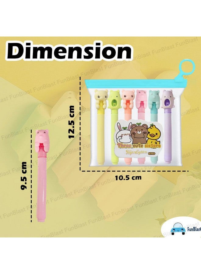 فنبلاست أقلام تمييز فن بلاست - مجموعة أقلام تمييز من 6 ألوان، أقلام تمييز جمالية، قلم تحديد كتب برأس رصاصي، أقلام تحديد بألوان الباستيل، أقلام رسم للمكتب والكتابة (متعددة الألوان) - Image 2