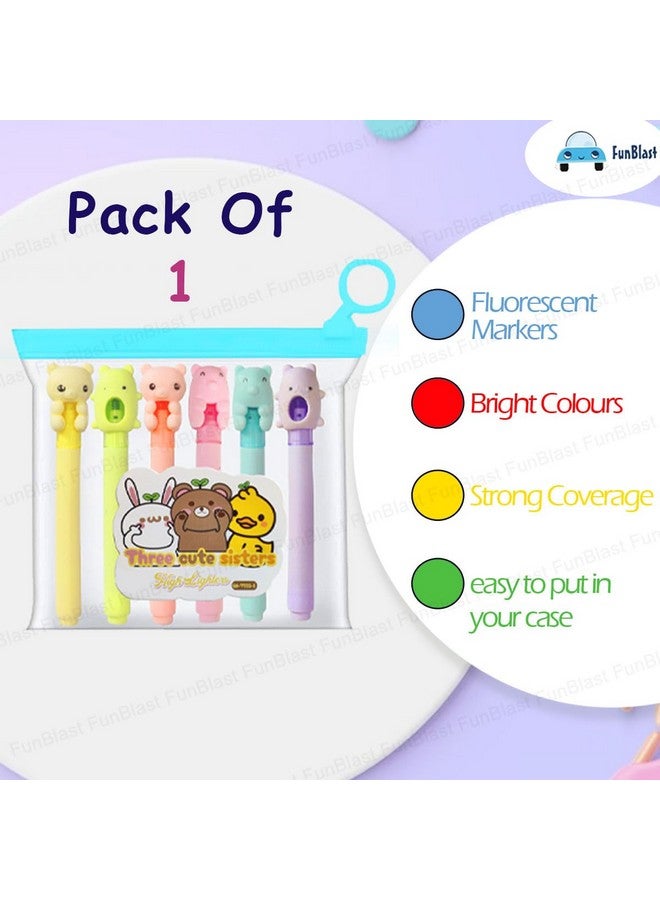 فنبلاست أقلام تمييز فن بلاست - مجموعة أقلام تمييز من 6 ألوان، أقلام تمييز جمالية، قلم تحديد كتب برأس رصاصي، أقلام تحديد بألوان الباستيل، أقلام رسم للمكتب والكتابة (متعددة الألوان) - Image 3