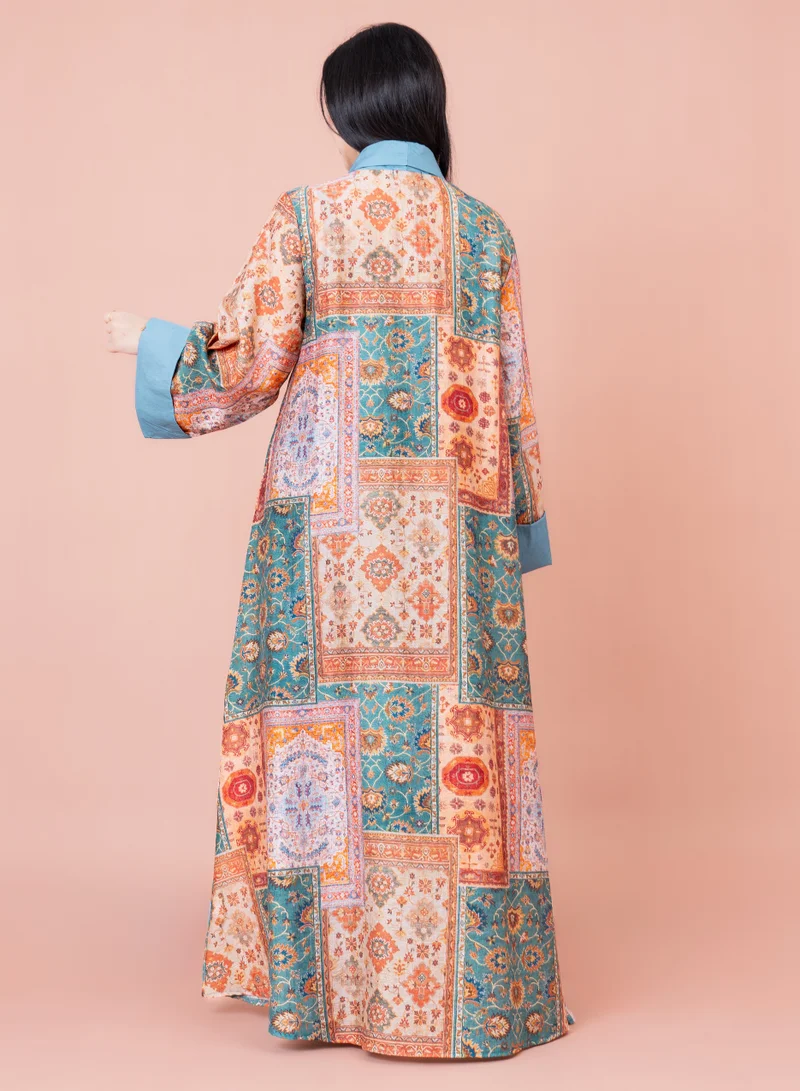 IKKXA Color Splash Jalabiya IK1024 Turquoise