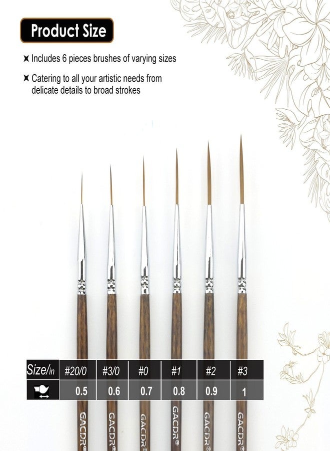GACDR Rigger Liner Brushes, 6 Pcs Extra Long Fine Tip Paint Brush Set Script Pinstriping Scroll Outlining Brush for Watercolor Acrylic - Image 2