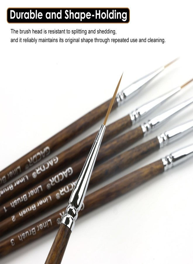 GACDR Rigger Liner Brushes, 6 Pcs Extra Long Fine Tip Paint Brush Set Script Pinstriping Scroll Outlining Brush for Watercolor Acrylic - Image 4