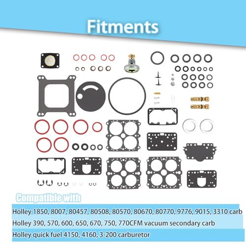 VORIPO Carburetor Rebuild Kit Vacuum Secondary for Holley 4160 Series Carburetor 600 750 390 850CFM 1850 8007 80457 80508 3310 37-754 37-119 37-720 37-1542, 3-200 Carb Renew Parts Replace 159064 190003 - Image 3