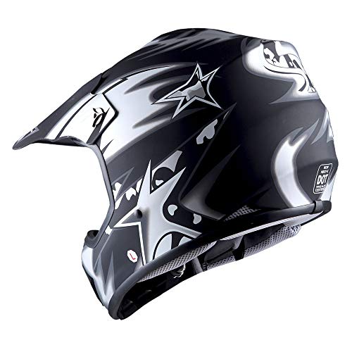 WOW Youth Kids Motocross BMX MX ATV Dirt Bike Helmet Star Matt Black - Image 4