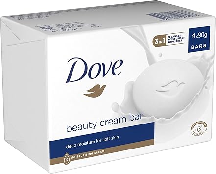 Dove صابون دوف الأصلي للجمال 3 في 1 ينظف ويرطب ويغذي صابون استحمام خالي من الكبريتات لبشرة ناعمة وسلسة مناسب للاستخدام اليومي عبوة 2 4x90g - Image 3
