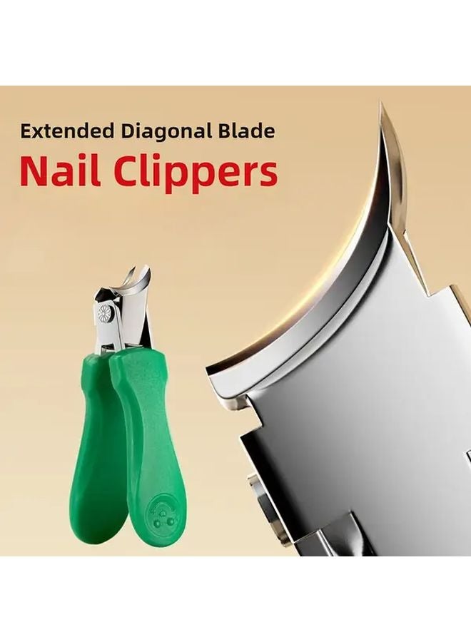 Orange Nail Clippers With Pointed Tips Heavy Duty Stainless Steel Scissors Ergonomic Handle Sharp Blades - Image 4