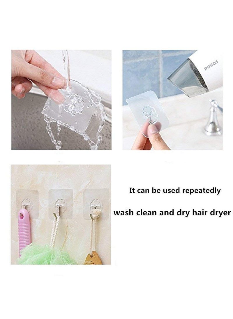 VIETNAM Vietnam Adhesive Wall Sticky Hooks Heavy Duty Utility Hook Transparent Reusable Wall Hangers 2KGS Waterproof for Home Kitchen Bathroom Bedroom Dorm Keys Bag Towels 6 Pack  - Image 3