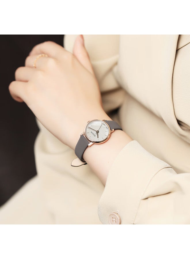 Julius Julius Women's Watch, Korean Fashion Trendy Small Dial Leather Strap Quartz Waterproof Student Ladies Watch, Gray Ja-963d  - Image 4